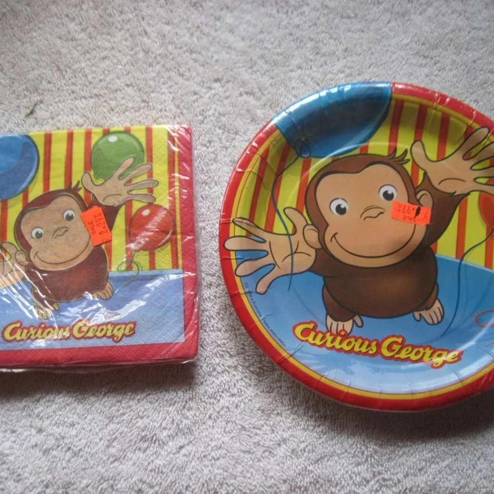 Curious George Unique Party Paper Plates Napkins Invitations Balloons Bananas